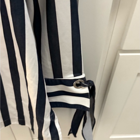 Chico's Blue and White Button Down Shirt with Cuffed Sleeves- Brand New - Picture 10 of 10